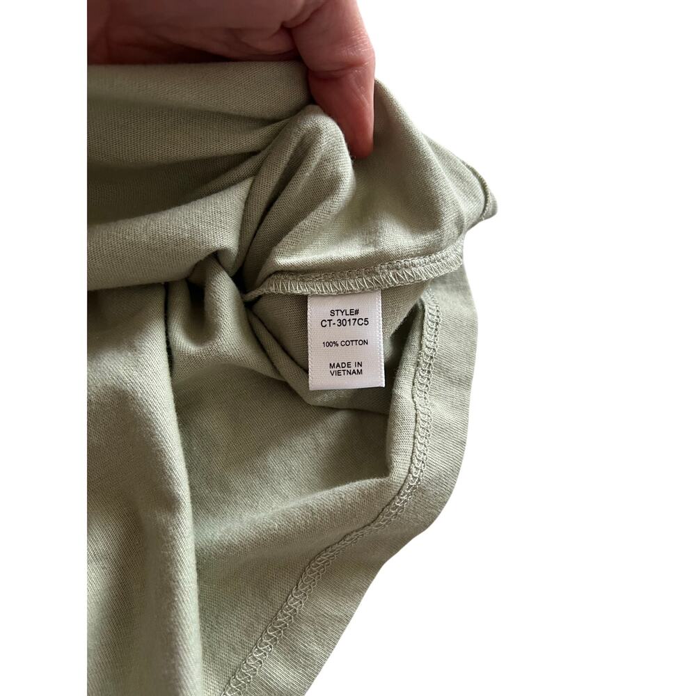 Zenana Cotton Oversized Boyfriend V-Neck Tee Light Sage Medium - Picture 4 of 6